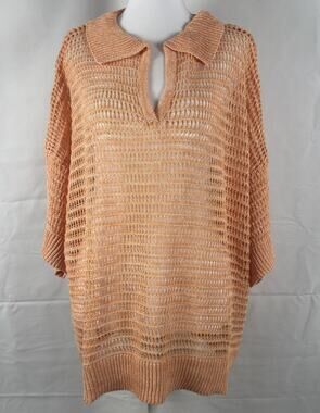 White Birch Plus Size Open Knit Oversized Sweater Coral – NWT – 2X, Fall